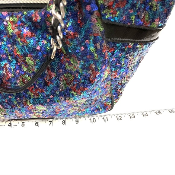 Betsey Johnson Sequin Large Shoulder Tote Slouchy Weekend Bag - Picture 14 of 17